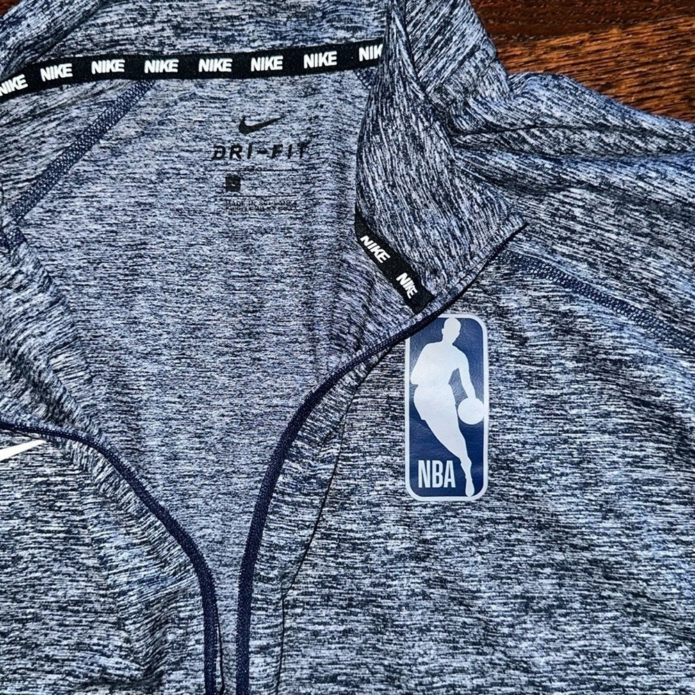 NBA Nike Navy Dri FIT 3/4 Zip Sweatshirt - Picture 5 of 9